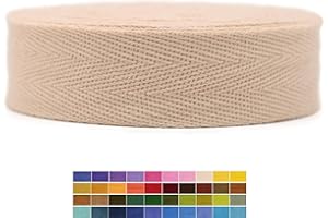 JACOB BICERRI 1.18'' & 1'' & 1.5'' & 2'' Cotton Twill Tape - Herringbone Tape - 10 Yards - 50+ Colors -%100 Natural Cotton Herringbone Bias Binding Cotton Tape Trim for Sewing Wrapping Craft DIY 10193 (BlushPink)