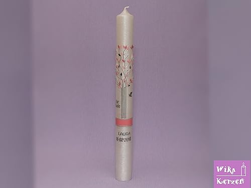 Kommunionkerzen Konfirmationskerze Kerze zur Kommunion Taufkerzen Mädchen 400x40mm inkl. Beschriftung alle Motive Handgeferti