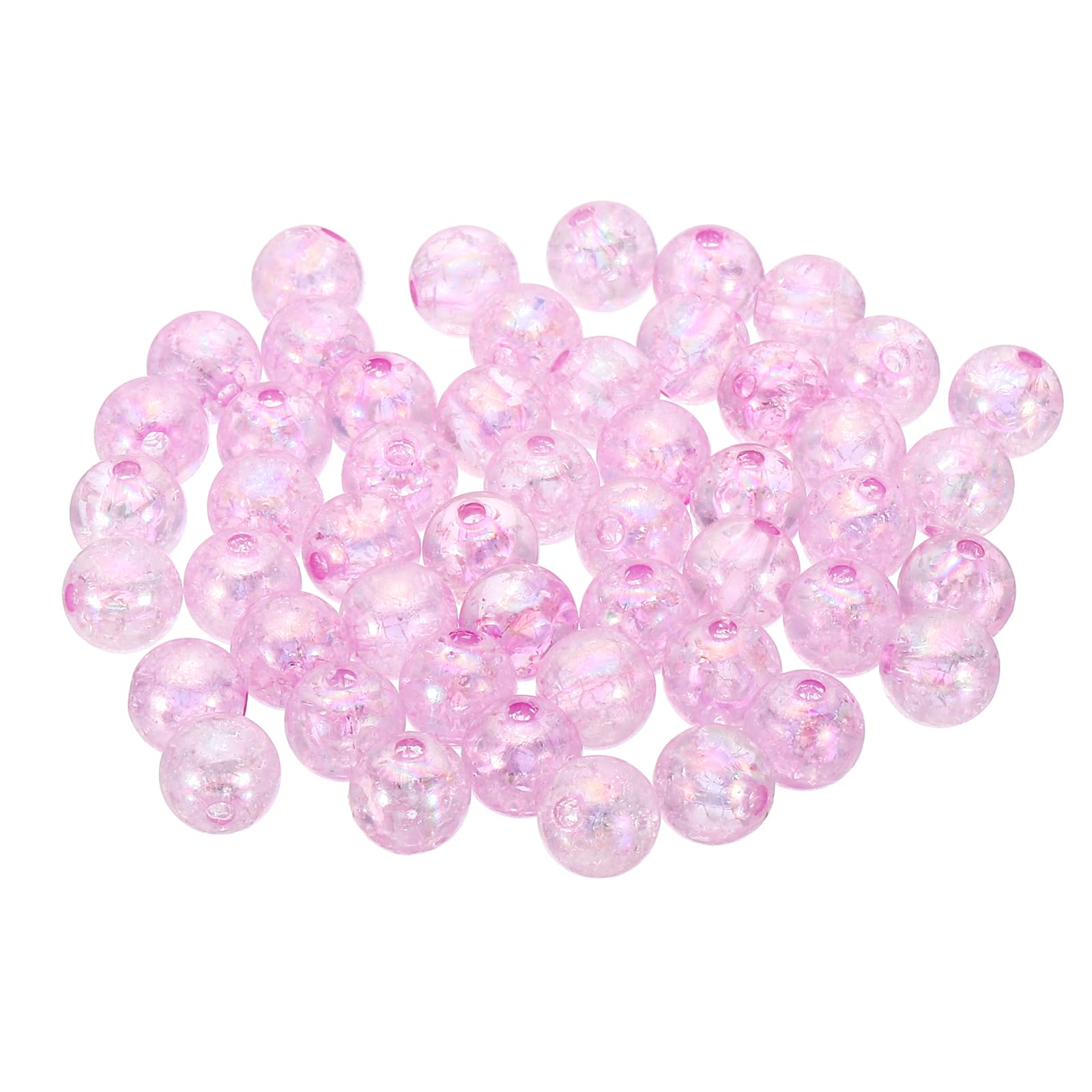 PATIKIL 8mm Acrylic Beads, 200pcs Cute Beads Bulk Spacer Bead Bubble Crackle Sparkle Beads Crystal Plastic Candy Round Bead for Making Necklace Earring Craft,Purple