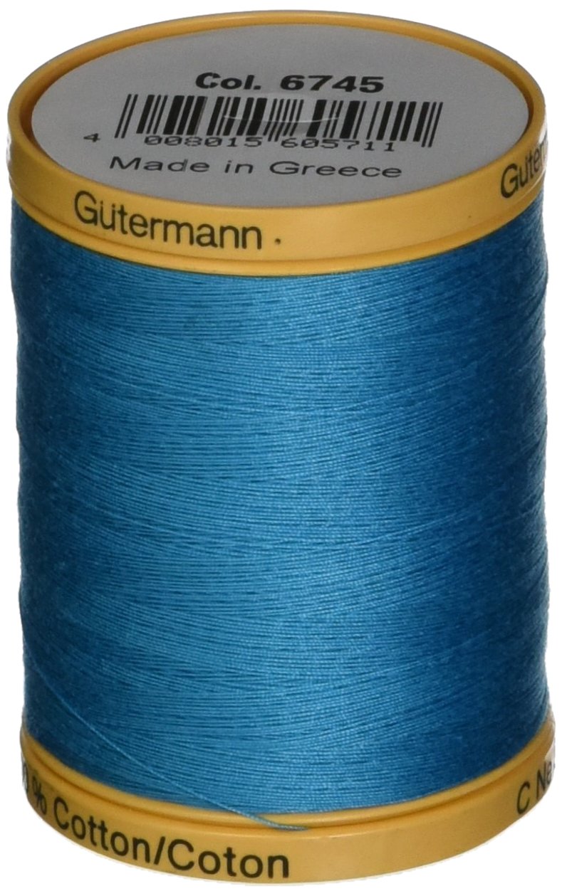 Gutermann 800m/875 yd Natural Cotton Thread Solids, Aqua Marine, 800M-6745