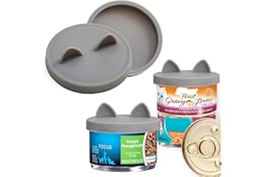 OHMO 2 Pack Cat Food Can Lids, Small Size (3 oz) Silicone Pet Food Can Lids Covers for 2.5 oz Cat Food Cans, Grey