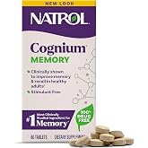 Natrol Cognium Memory, Brain Memory Supplements, Stimulant-Free, 60 Tablets | Clinically Shown to Improve Memory and Recall in Healthy Adults, Enhance Mental Agility &amp; Cognitive Function