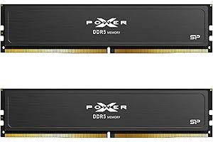 Silicon Power DDR5 32GB (2x16GB) Pulse 6000MT/s (PC5-48000) 288-pin CL36 1.35V UDIMM Desktop Memory Module RAM SP032GXLWU60FF
