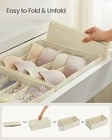 SONGMICS Set of 8 Underwear Drawer Organisers Sand Beige RUS008M01 view 4