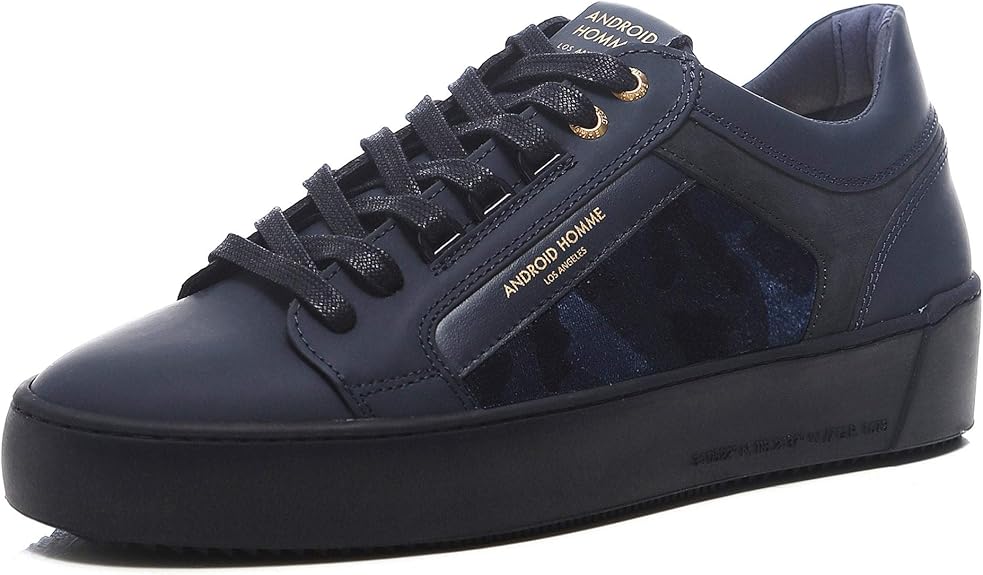 Android Homme Men's Leather Camo Venice Trainers Black Amazon.co.uk