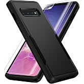 Warsia for Samsung Galaxy S10 Plus Case, with Screen Protector [Military Grade Drop Tested] Heavy-Duty Tough Rugged Shockproof Protective Case for Galaxy S10 Plus 6.4 inch, Black