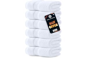 WHITE CLASSIC Luxury White Hand Towels - Soft 100% Turkish Cotton | Highly Absorbent Hotel spa Bathroom Towel Collection | 16x30 Inch | Set of 6