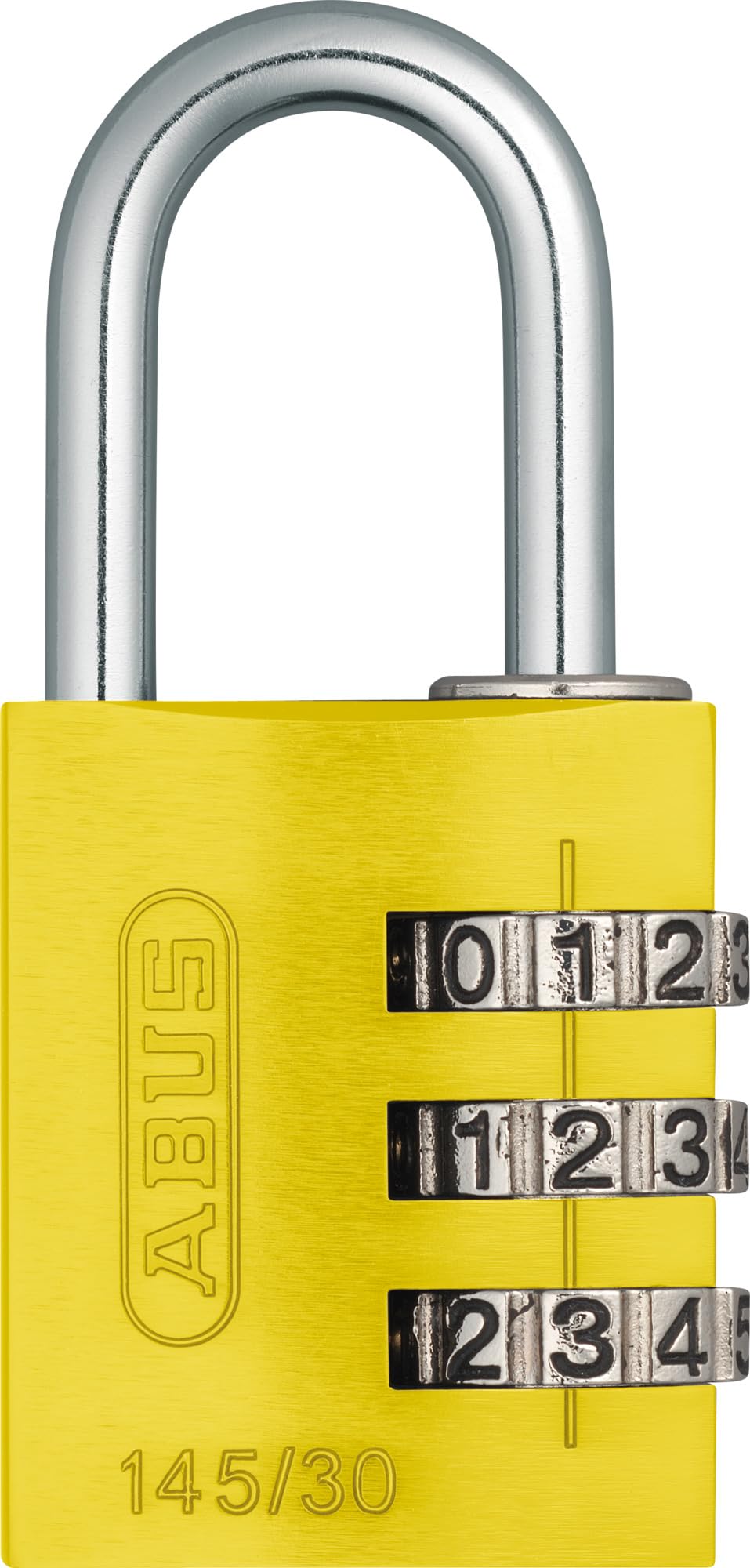 ABUS Combination Padlock 145/30 Yellow - for Luggage, Cabinet etc - Aluminium Padlock - Individually Adjustable Numerical Code - ABUS Security Level 3