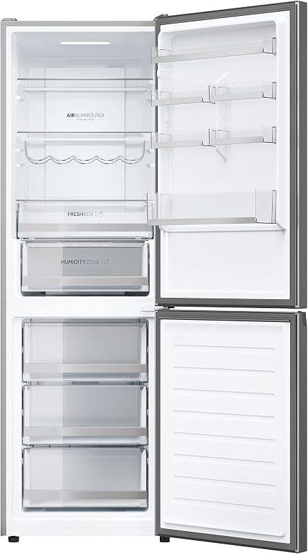 2D 60 SERIE 3 HDW3618DNPK - Frigorifero-congelatore combinato con frontale in acciaio inox, Total No Frost, app Smart hON, HumidityZone, capacità utile XXL, silenzioso, solo 36 dB (A), inox
