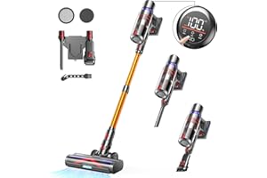 DSORUPA Cordless Vacuum Cleaner, 550W/45Kpa Stick Vacuum with Touch Screen, Max 55 Mins Runtime, Wireless Vacuum Cleaners for Home, Anti-tangle Brush, Lightweight Vacuum for Pet Hair/Hardwood Floor/Carpet