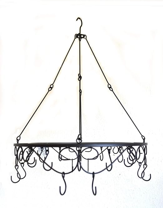 Deko Deckenkranz Zum Hangen Kranz 20 Haken Metall Landhaus Schwarz Ca 42cm Durchmesser Amazon De Kuche Haushalt