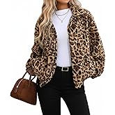 Vipwest Women's Faux Fur Cropped Coat Fall Winter Warm Fleece Jackets Full Zip Sherpa Jacket