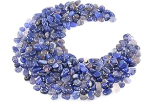 WAYBER Natural Blue Agate Pebbles, 1 Lb/460g Decorative Rocks Non-Toxic Crystal Stone Irregular Quartz Gemstone Crushed Pieces Tumbled Stone Chips for Jewelry Making/Home Decoration