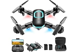 REDRIE Drone with 1080P Camera, Foldable Drone for Beginners with Light, Upgrade Altitude Hold, Gesture Selfie, Waypoint Fly, 3D Flip, 3 Speed Mode, Circle Fly, One Key Start