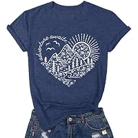 Women's Adventure Is Calling T-Shirt - Funny Retro Mountain Graphic Tee For Camping & Hiking (Blue)
