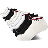 Tommy Hilfiger Womens Quarter Socks - 12 Pack Athletic Performance Cushioned Running Socks for Women with Arch Support