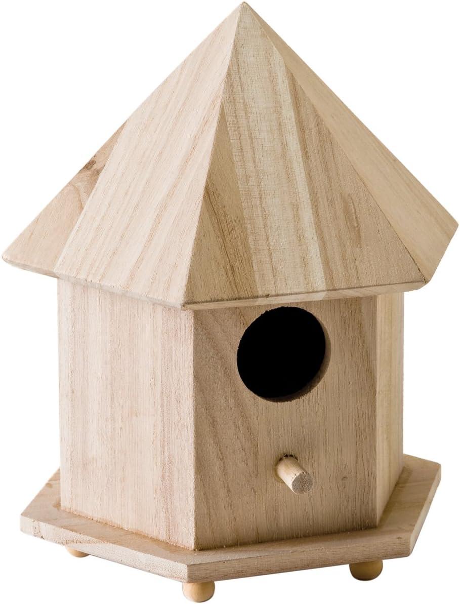 Backyard Birding & Wildlife - Plaid Enterprises, Inc. Plaid Wood Surface Crafting Birdhouse, Gazebo,Brown, 1 Count (Pack of 1)