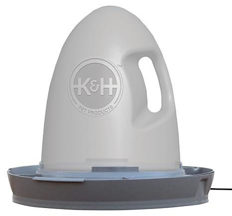 Kh Pet Products Thermo Poultry Waterer 25gal Heated Gray 60 Watts No Roost Top Non Spill Refill