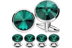 HAWSON Cufflinks for Men with 4/6 pcs Shirt Studs Set, Gift Box Packed, Mens Jewelry or Accessories for Wedding, Party, Anniversary, Birthday