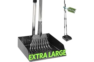 T2Y Pooper Scooper, Extra Long Handle Dog Pooper Scooper, Adjustable Stainless Steel Rake & Extra Large Tray, Antirust & Durable Poop Scoopers for Yard, Lawn, Snowfield, Suitable for Multi-Dog Family