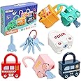 GKDOMS Montessori Learning Toys Sorting & Matching Locks and Keys Toddlers Sensory Car Activity Fine Motor Toy, Birthday Gifts for Kids Age 2-5 Years, Easter Basket Stuffers