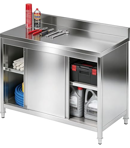 Stainless Steel Work Table with Cabinet, 47