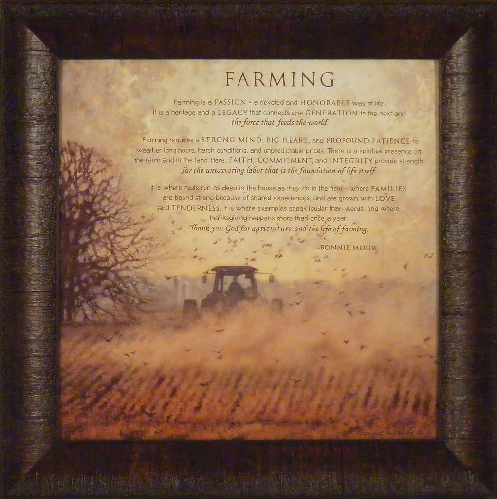 Amazon Farming by Bonnie Mohr 15x15 Tractor Field Poem Sign Agriculture Farm Farmer Crops Inspirational Framed Art Print Picture Posters & Prints