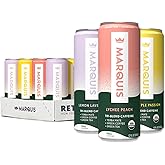 Marquis Natural Energy Drinks Sugar Free Zero Calories 100mg Organic Plant Based Caffeine Yerba Mate Green Tea & Green Coffee - Vitamin C & Bs - Healthy Energy Drink Innovation Variety Pack - 12 Cans