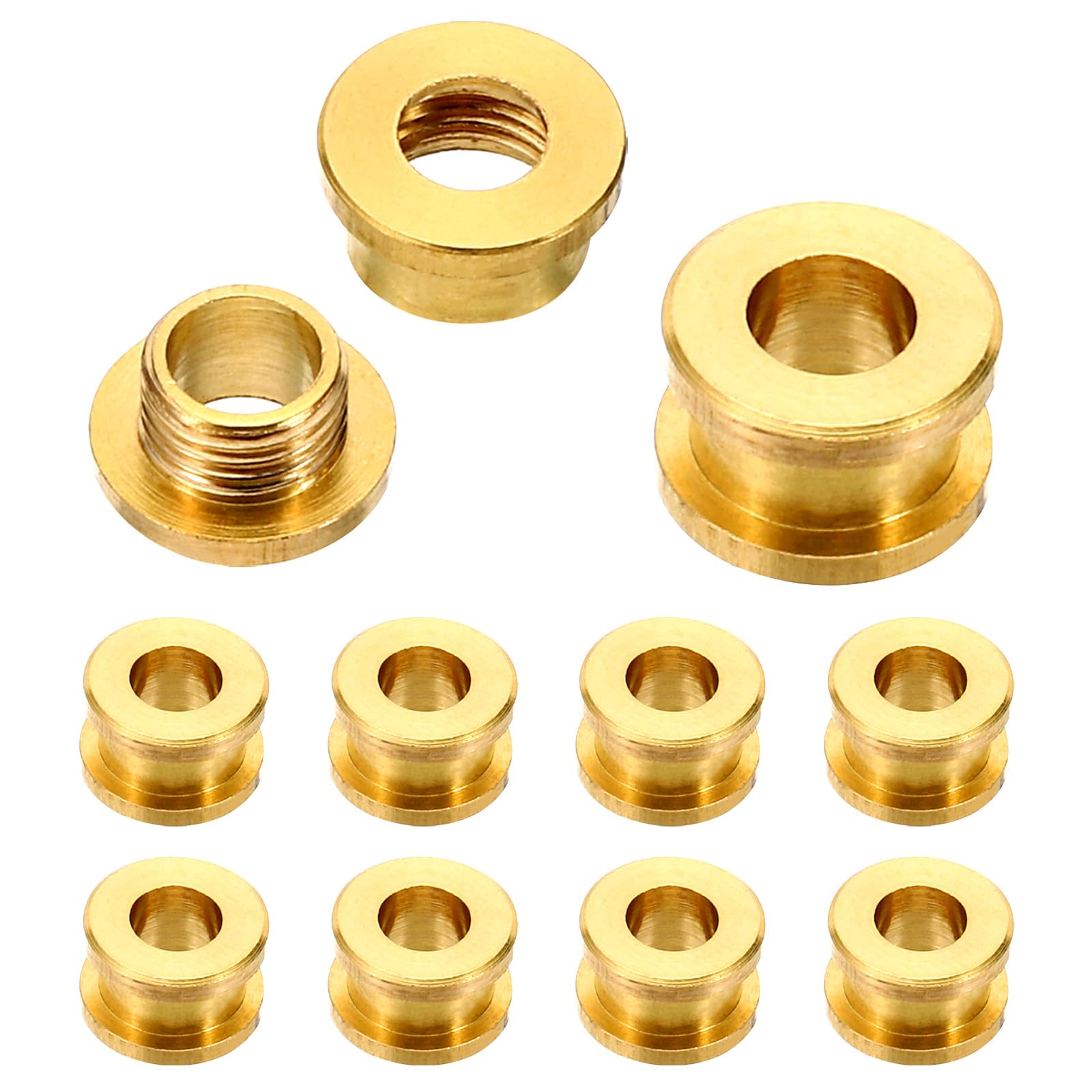 PATIKIL 5mm(1/5 Inch) Solid Brass Hole Eyelets, 10 Pcs Flat Self Backing Grommets with Washer for Leather Craft, Brass Tone — image 1