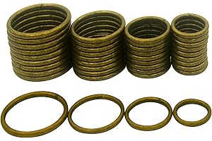 ZoloAJay 40pcs 4 Sizes O Rings Welded Strong Metal Heavy Duty Round Ring for Pet Collars Buckle Belts Strap Webbing Sewing