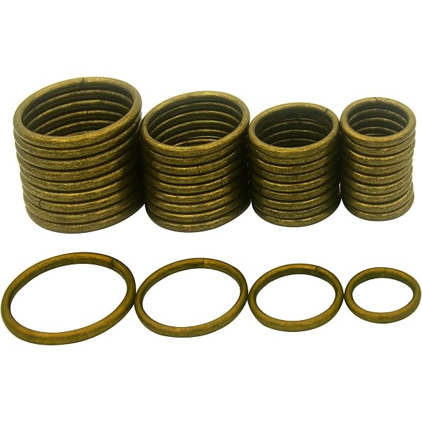 30 Anelli Portachiavi Metallici 38mm - O-Ring In Ferro, Finitura Bronzo Antico, Per Borse, Guinzagli E Macramè