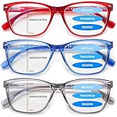 VIDEBLA 3 Pack Progressive Multifocus Reading Glasses Blue Light Blocking for Women Men Multifocal Readers with Spring Hinge (3 Mix Color-2, 1.25, multiplier_x)