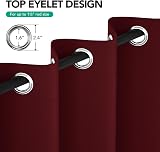 Deconovo Noise Reduction Curtains Eyelet Blackout Red 2 Panels 42x84 Inch view 7