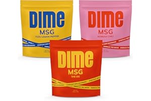 DIME MSG Seasoning & Spices for Cooking, Marinating, Grilling - Snack, Salad Topper- Chili, Yuzu, Asian Food, Umami All Purpose Powders (7.42 Ounce (Pack of 3), Variety Pack)