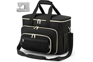 kadilong Sewing Machine Case with Multiple Storage Pockets&Removable Pad for Accessories, Universal Carrying Tote Sewing Machine Storage Bag Compatible with Most Standard Singer, Brother, Janome