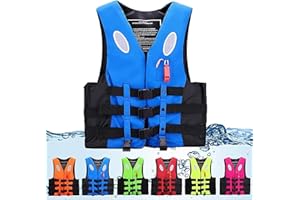 BaHeLs Adult Kayak Vest High Buoyancy Swim Vest Women's Men's Adjustable Safety Jacket Swimming Fishing Outdoor Water Sports，Surfing, Rafting, Kayaking (Color : Blue, Size : X-Large)