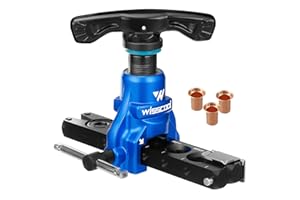 Wisscool Flaring Tool HVAC 1/4” -3/4” Single Flare Tool 45° Eccentric Tubing Flare Tool with Clutch Limit for Copper Pipe Tube Plumping Work(2 in 1)