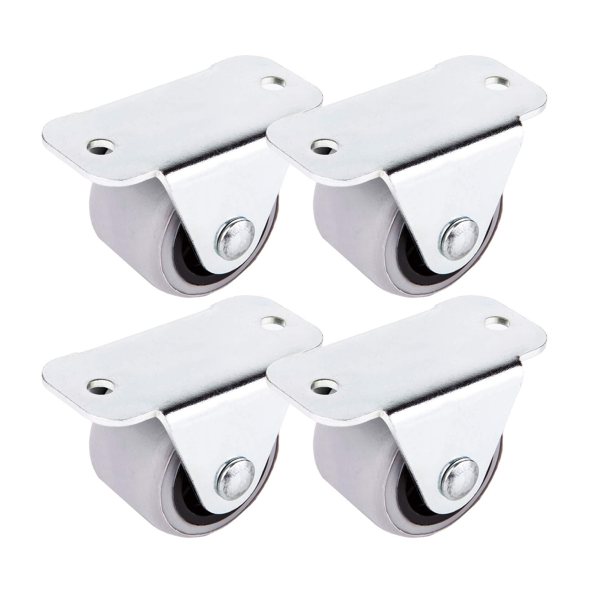(Pack of 4) 30 mm Small Wheel Castors Rubber Casters Castors for Furniture Non-Swivel Small Wheels Non-Plastic Appliance & Equipment Small Wheel Castors Casters Set (4)