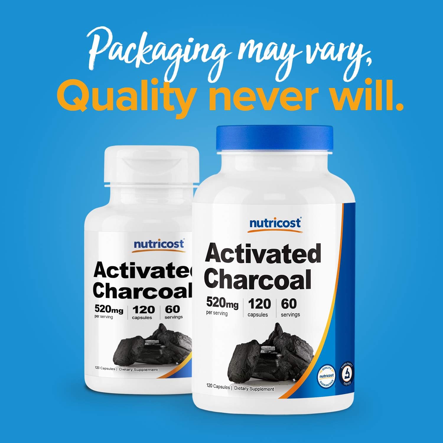 Nutricost Activated Charcoal 120 Capsules - Premium Activated Charcoal Powder, Non-GMO & Gluten Free (1 Bottle): Health & Personal Care