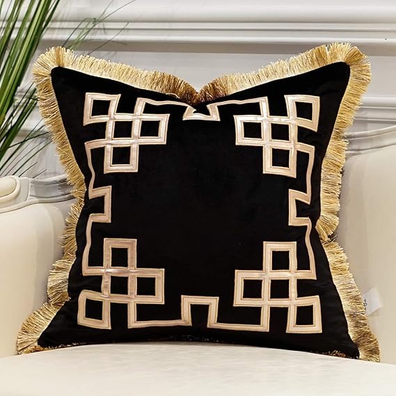 Avigers Luxury Black Decorative Pillows with