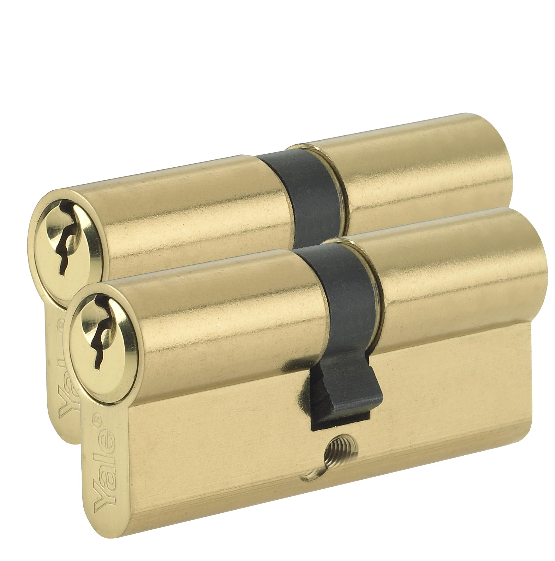 Yale B-ED4545KA-PB Euro Double Cylinder, 3 Keys Supplied, Standard Security, Boxed, Suitable for All Door Types, Brass Finish, 45:10:45 (100 mm), Pack of 2