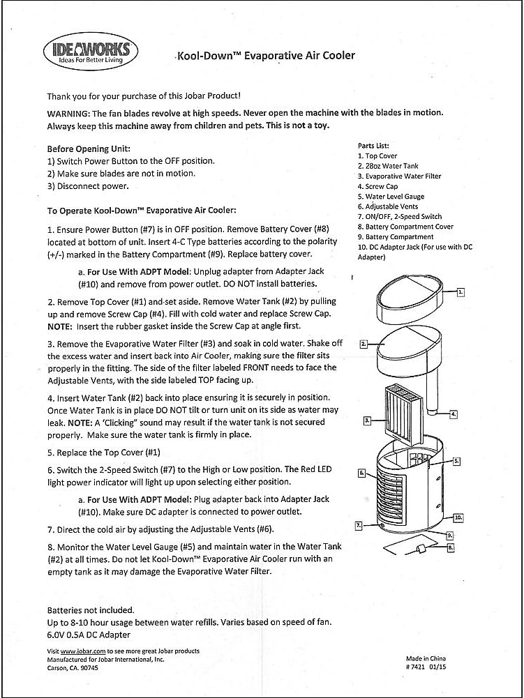kool down evaporative cooler