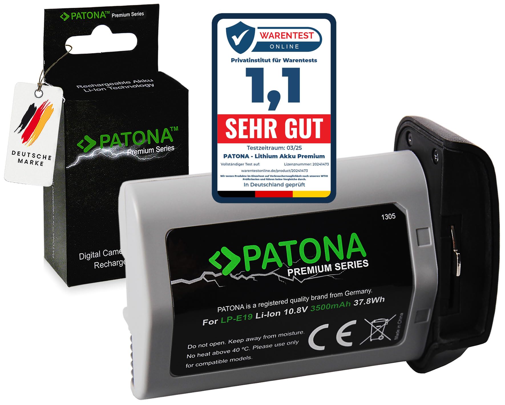 PATONA Battery LP-E19 3500mAh compatible with Canon EOS-1Ds Mark III, EOS-1D Mark III, 1D Mark IV, EOS-1D X