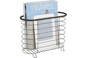 MetroDecor mDesign Newspaper and Magazine Rack for Bathroom, Office, Den - Bronze