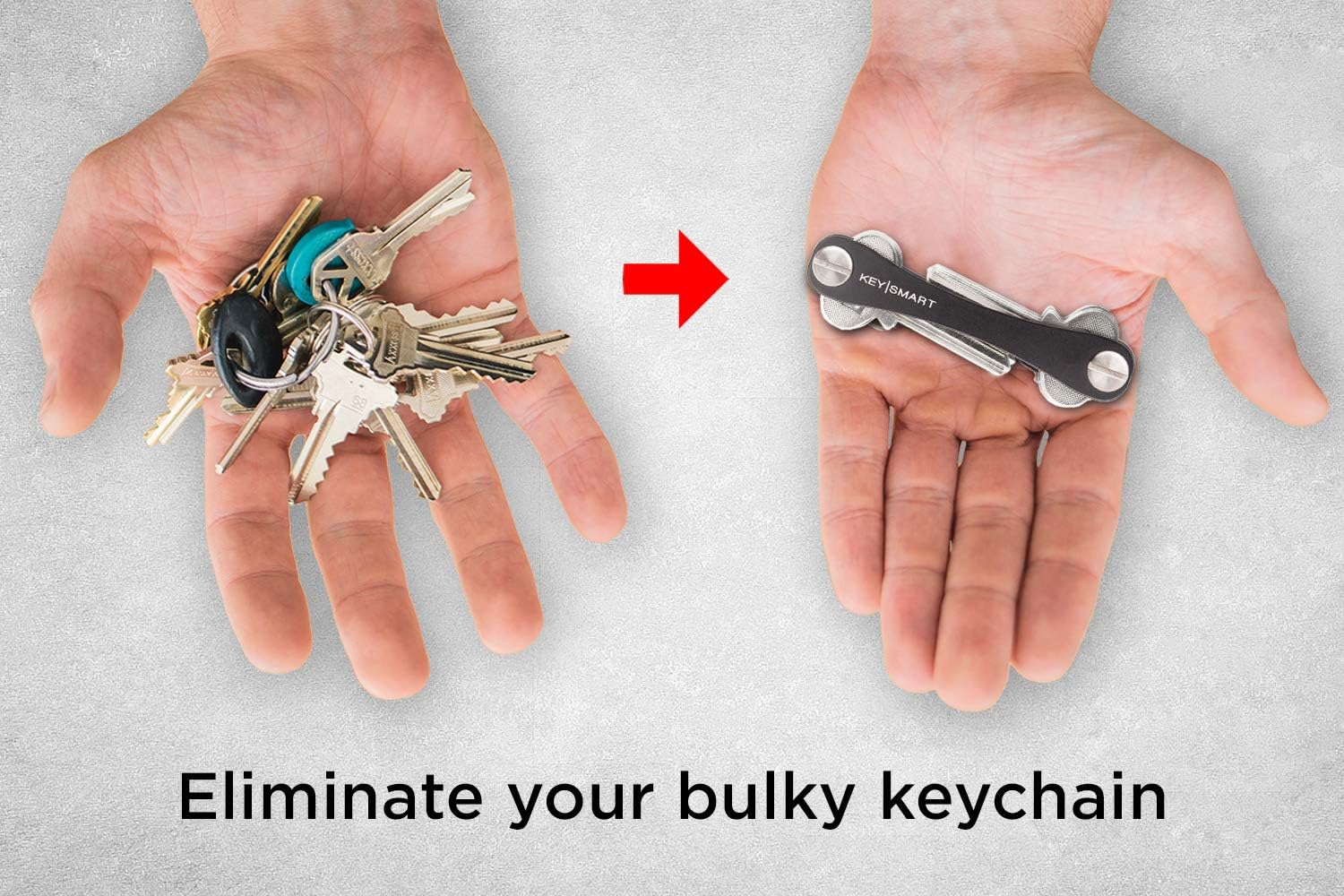 KeySmart - Compact Key Holder and Keychain Organizer (up to 8 Keys, Black): Office Products