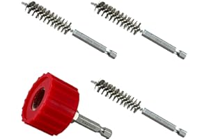 KWALITISTAR [4PC Bundle] 1/2-Inch Copper Pipe Cleaner Set for Power Drill, 1/2” Tube Cleaning Brush, Cleans Copper Pipes Tubes and Fittings for Soldering, w/ Stainless-Steel Wire Bristles & 1/4” Shank…
