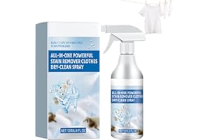 Powerful Oil Stain Remover Spray, White Shirt Dry Clean Spray, All-in-One Powerful Stain Remover Clothes Dry-Clean, No Rinse 