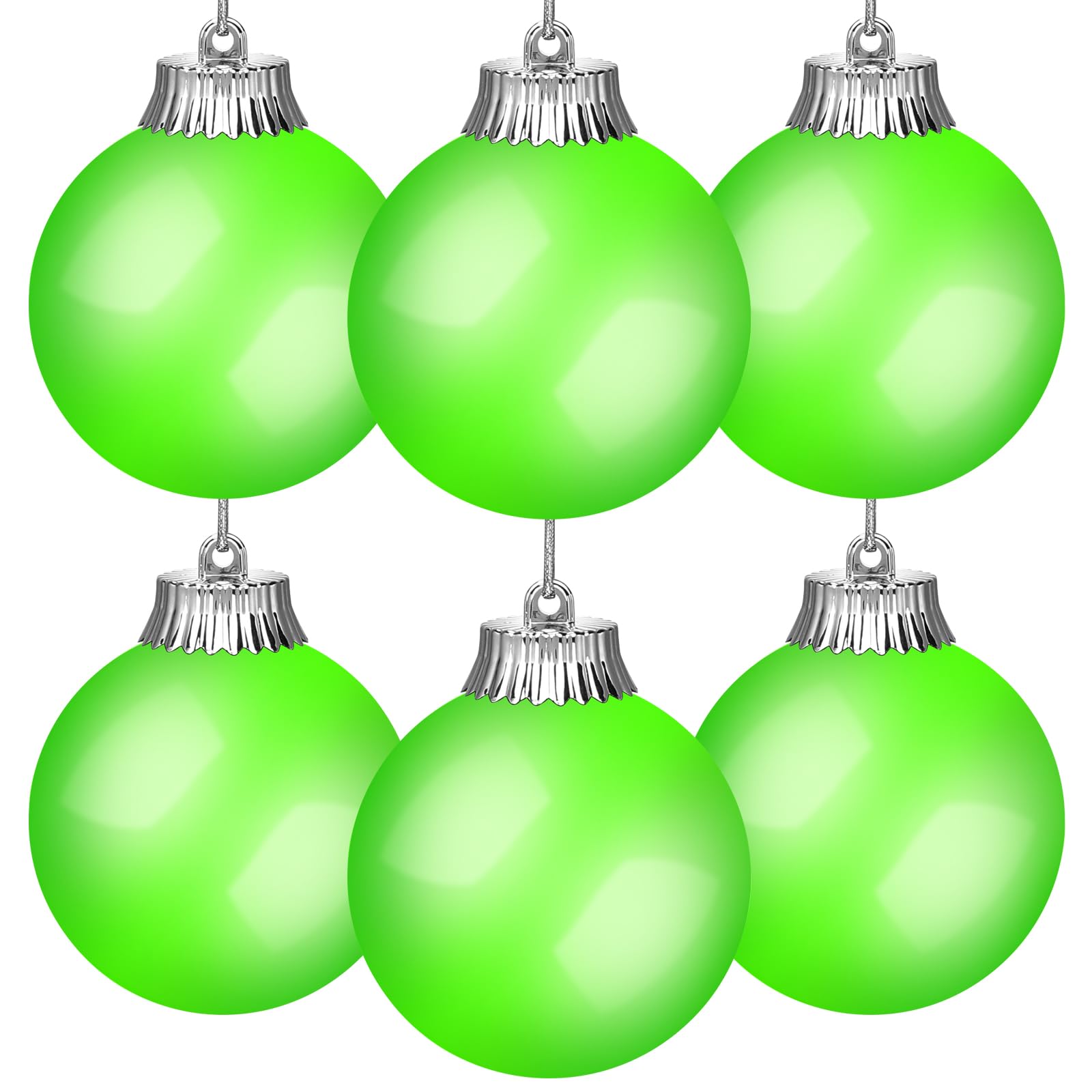 Photo 1 of 6 Pcs Outdoor LED Ornaments, Large Light Up Christmas Ball Ornaments 5" Battery Powered Pulsing Globe Sphere Lights with Remote Hanging Christmas Tree Ornament for Garden Yard Porch Patio Decoration