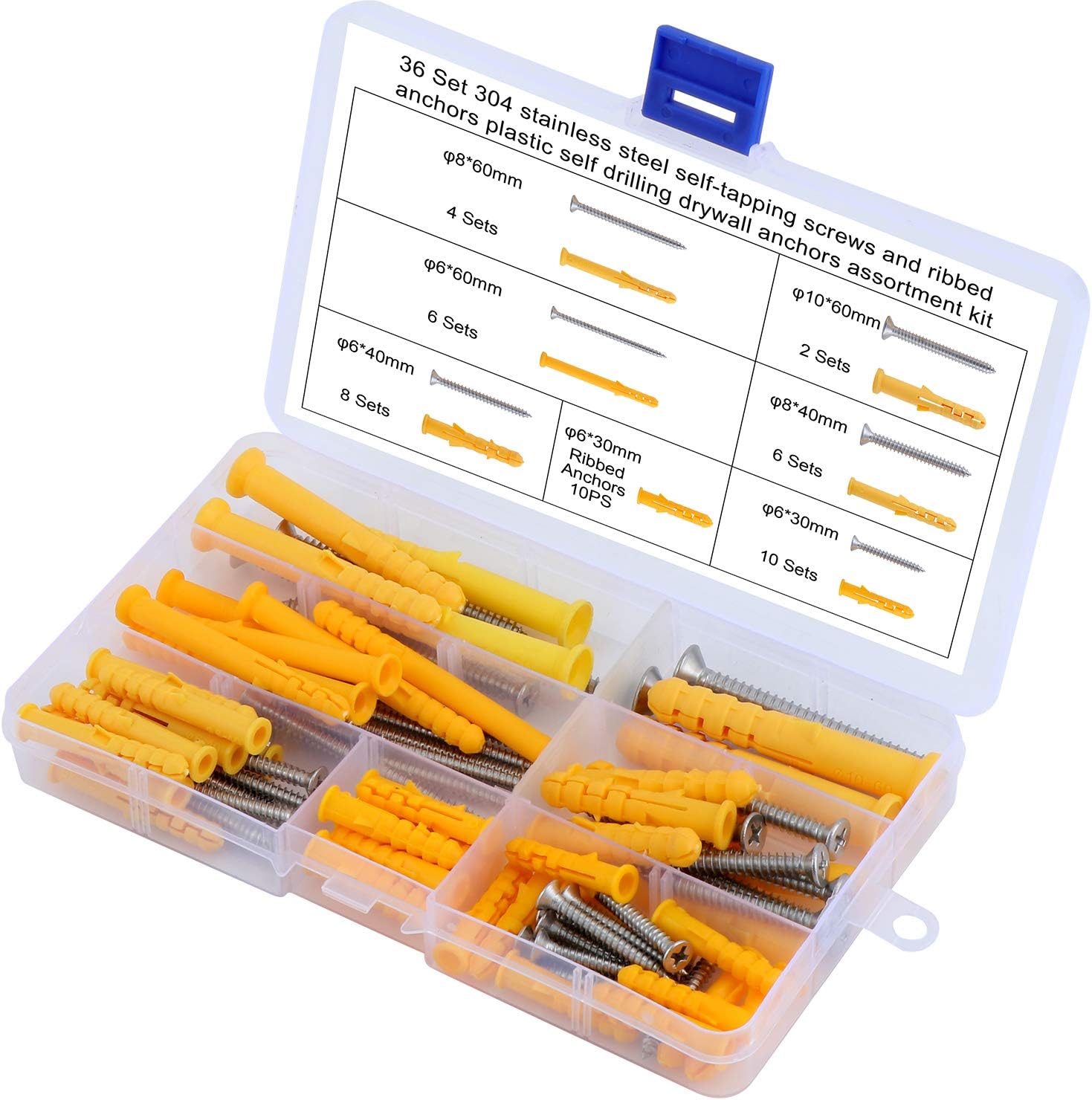 Kit 50 Viti Autoperforanti Per Cartongesso - Ancoraggi A Espansione, Misura 4x30mm