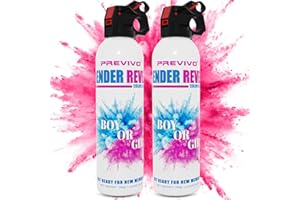 Previvo Gender Reveal Fire Extinguisher Set - 2 Pcs Pink Gender Reveal - 100% Biodegradable Party Supplies- For Memorable Baby Gender Reveal Decorations & Ideas